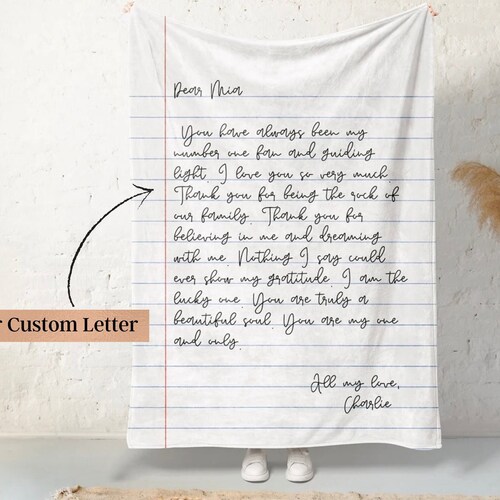 Love Letter Blanketpersonalized Throw Gift for Boyfriend Etsy