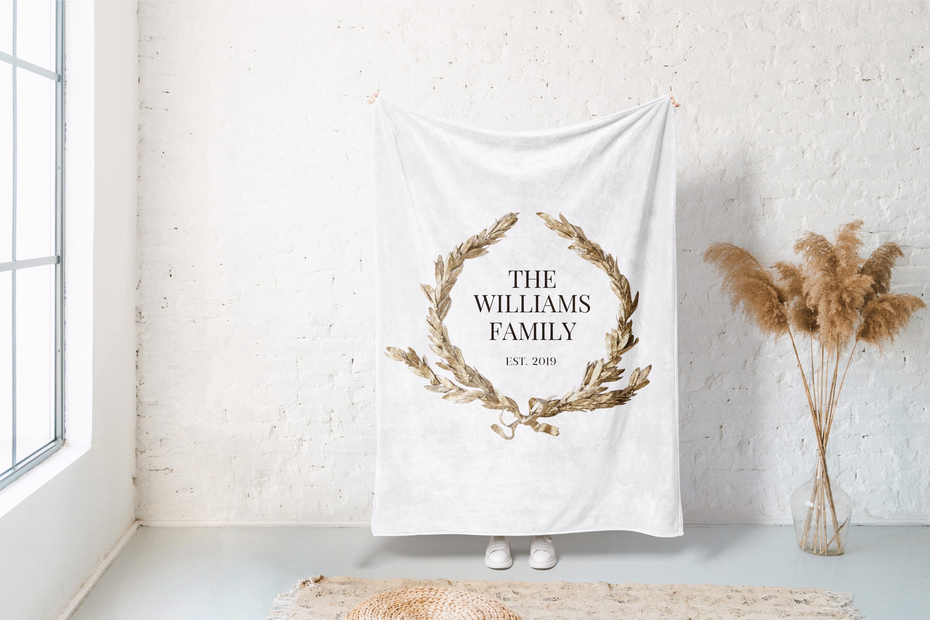 Cotton Anniversary Gift Blanket Family Monogram Blanket Etsy