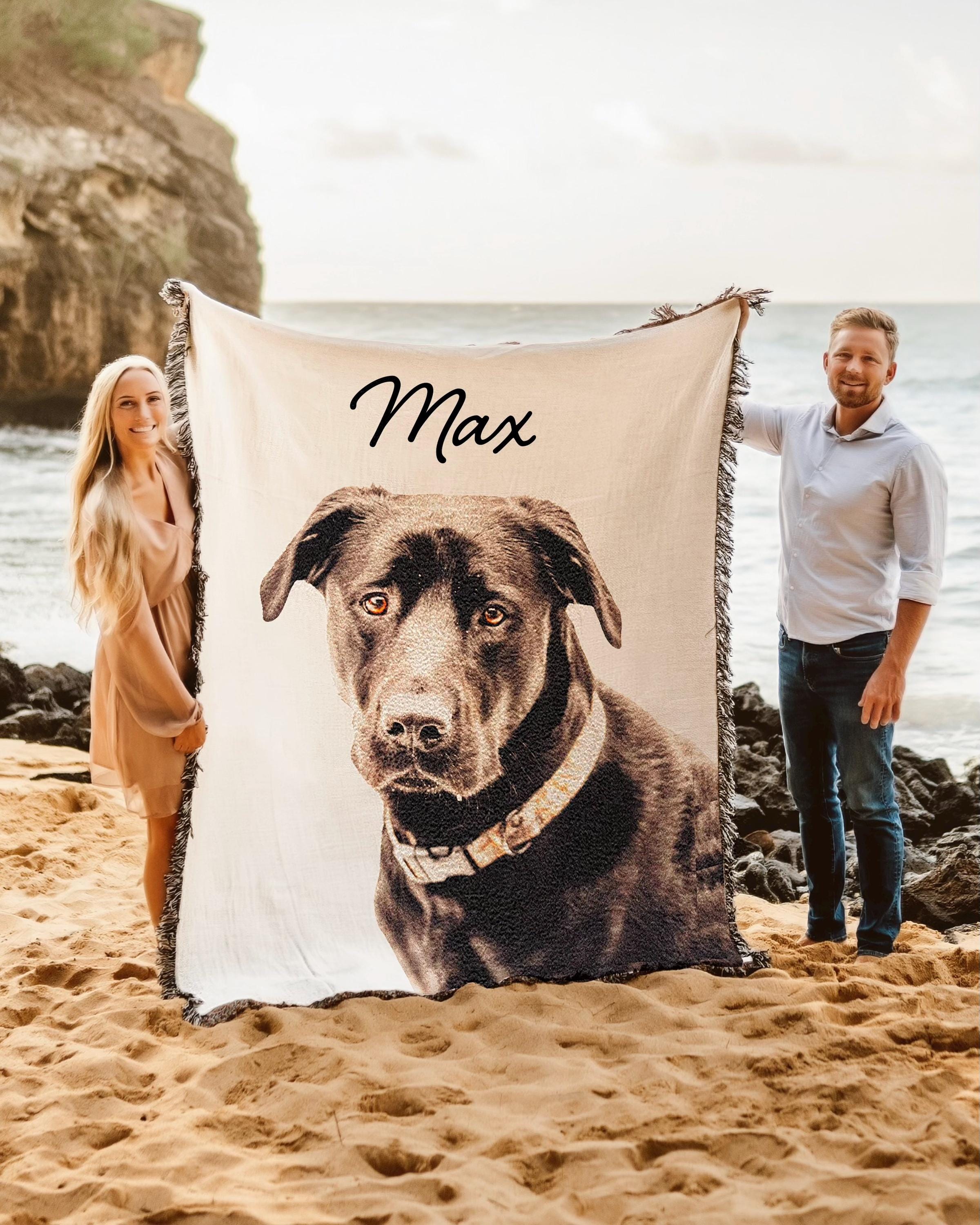Custom Pet Photo Blanket - Personalized Dog Portrait Blanket Pet ...