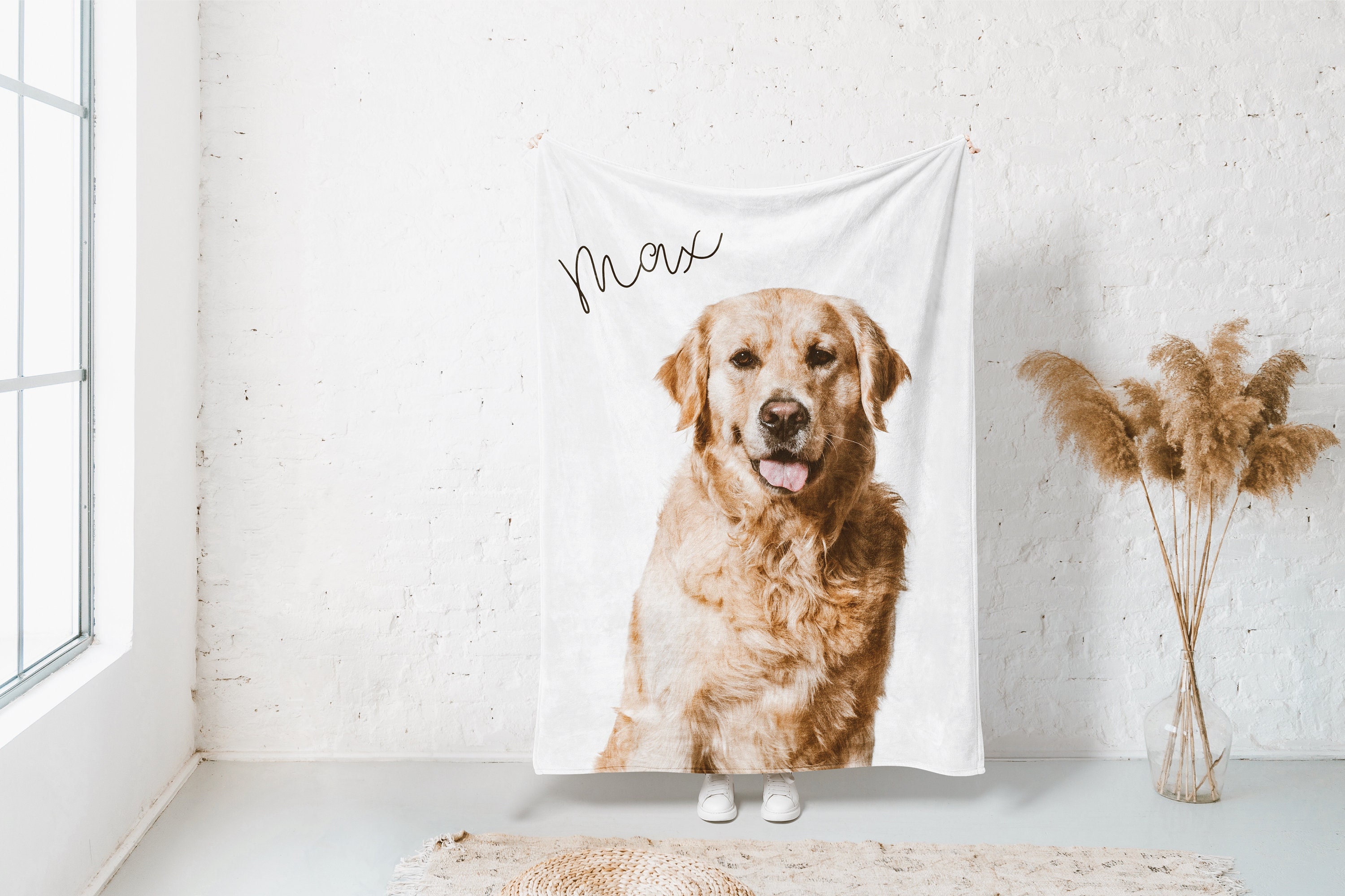 Personnalisé Pet Photo Couverture Blanket Dog Chien Perte Cadeau Maman Fête Des Pères Personnalisé M