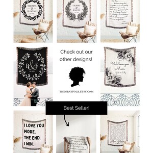 COTTON SONG LYRIC Blanket Wedding Gift Vows Anniversary Couples Names ...