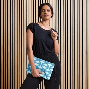Glowing Luna Moth Crossbody Bag – Ocean Blue Aesthetic, Celestial Goth Purse, Mothcore Shoulder Bag