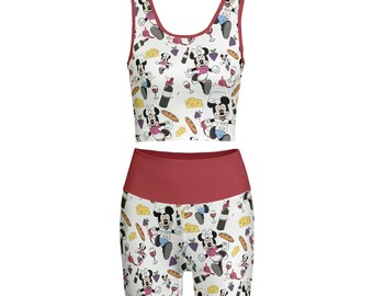 Wine and Dine Mickey Minnie Run Disney Yoga Set | Disney Food Wine Festival Outfit | runDisney Race Costume | Disney Half Marathon