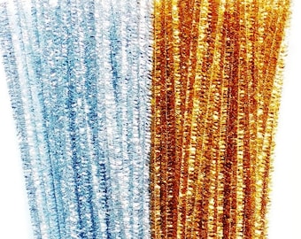 Gold and Silver Tinsel Pipe Cleaners 300mm 100pieces