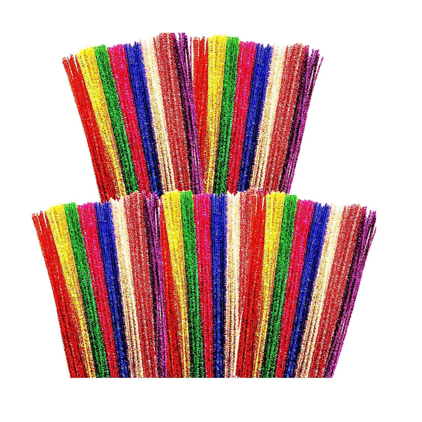 Tinsel Pipe Cleaners 8 Assorted Colours 30cm Packs of 50 100 Etsy España