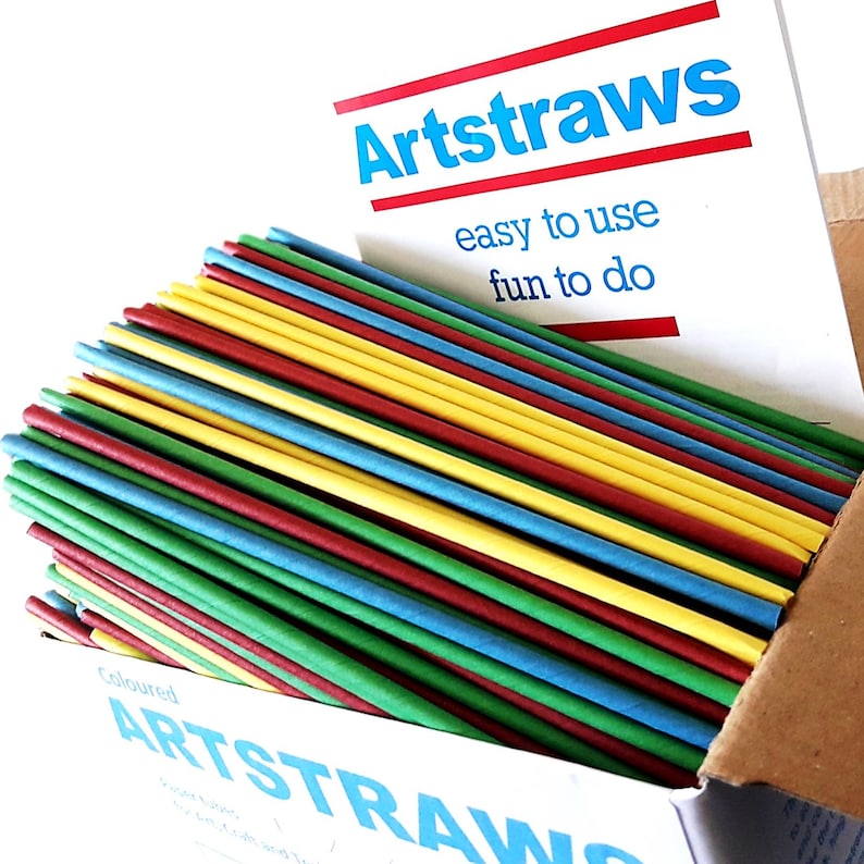 Artstraws Mini Pack Coloured Paper Straws Art Straws Thin Etsy UK