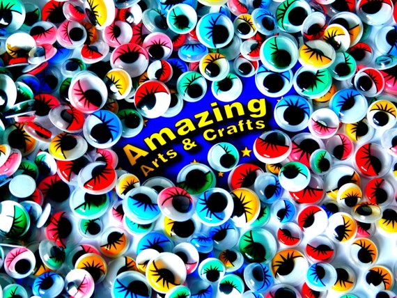 Self Adhesive Wiggle Wiggly Googly Sticky Eyes Assorted Types 10mm 12mm 15mm