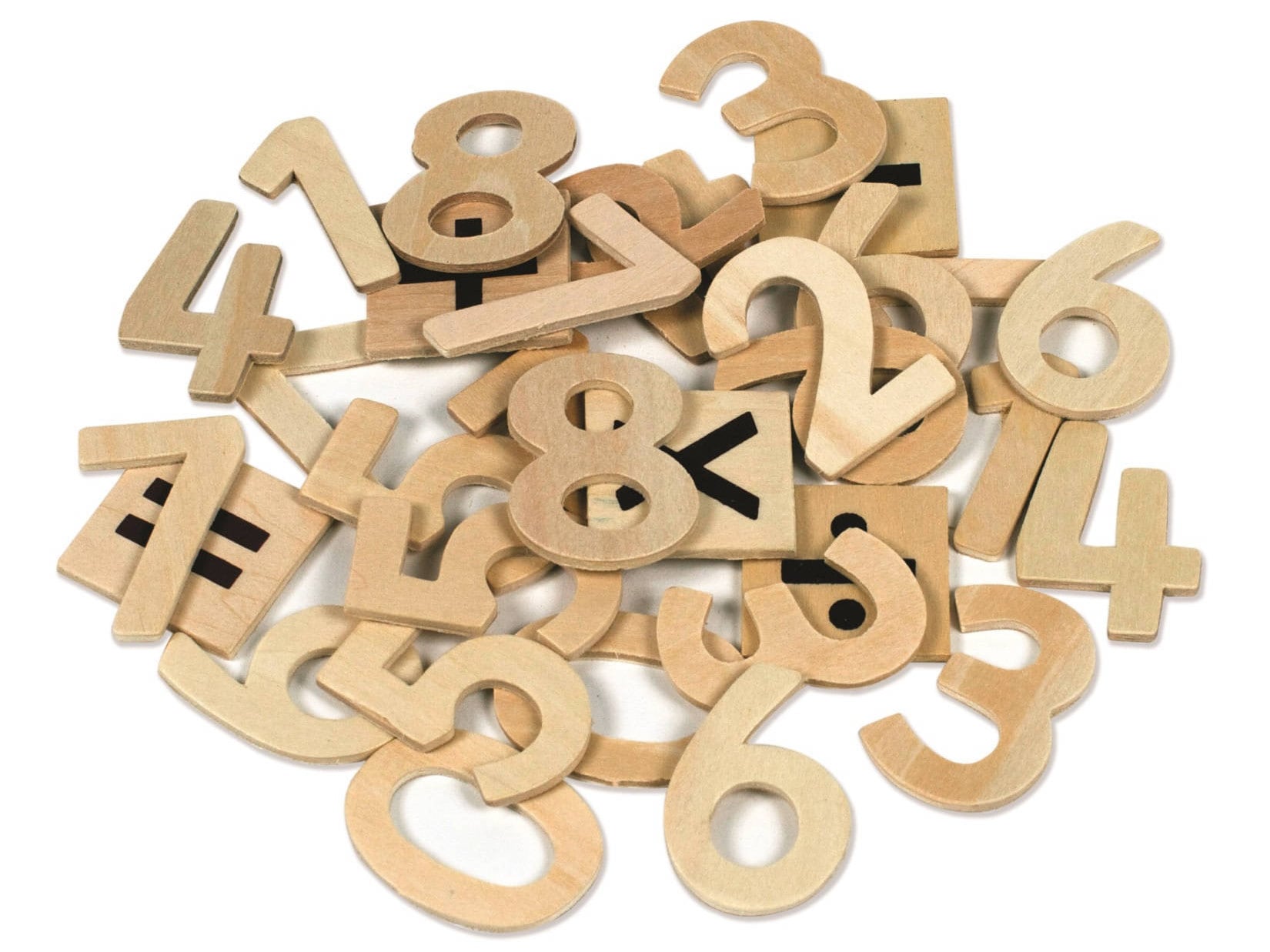 30 Natural Wooden Numbers With Math Symbols Etsy UK