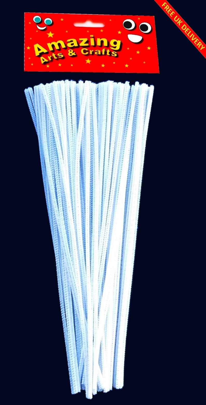 White Pipe Cleaners Chenille Stems 30cm X 4mm 100pcs Etsy UK