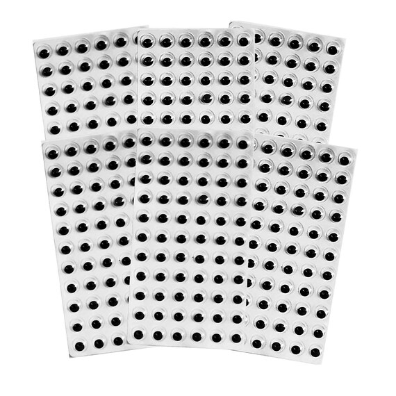 500 Autoadesivo gli occhi wiggle Googly Wiggly Craft appiccicoso Google 10mm 12mm 15mm