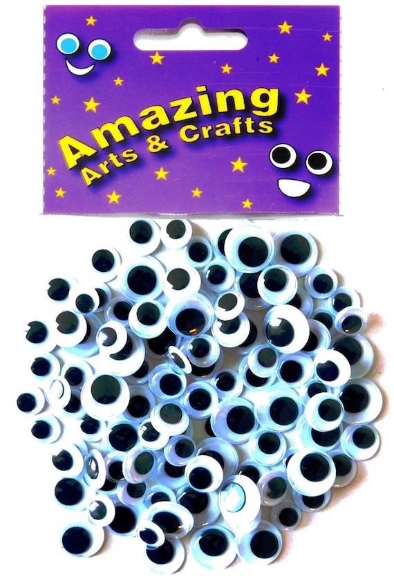 10 12 15 MM 100 SELF ADHESIVE STICKY WIGGLY WIGGLE EYES GOOGLE CRAFT SIZES 8