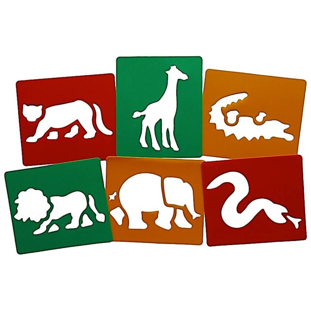 Wild Animals Stencils Pack of 6 Animal Painting Stencils 