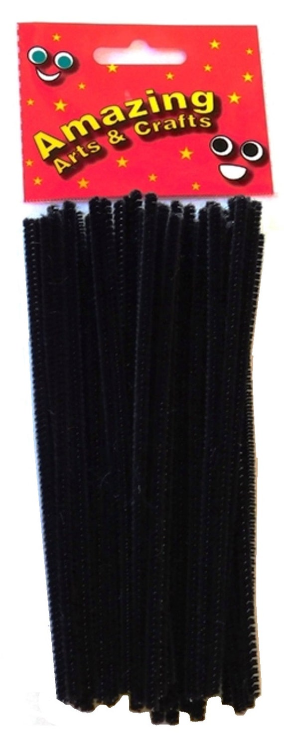 Black Pipe Cleaners, 150mm x 4mm, 50 pieces