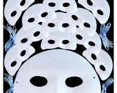 12 Masquerade Fancy Dress Face Masks to paint or decorate with Flock Finish