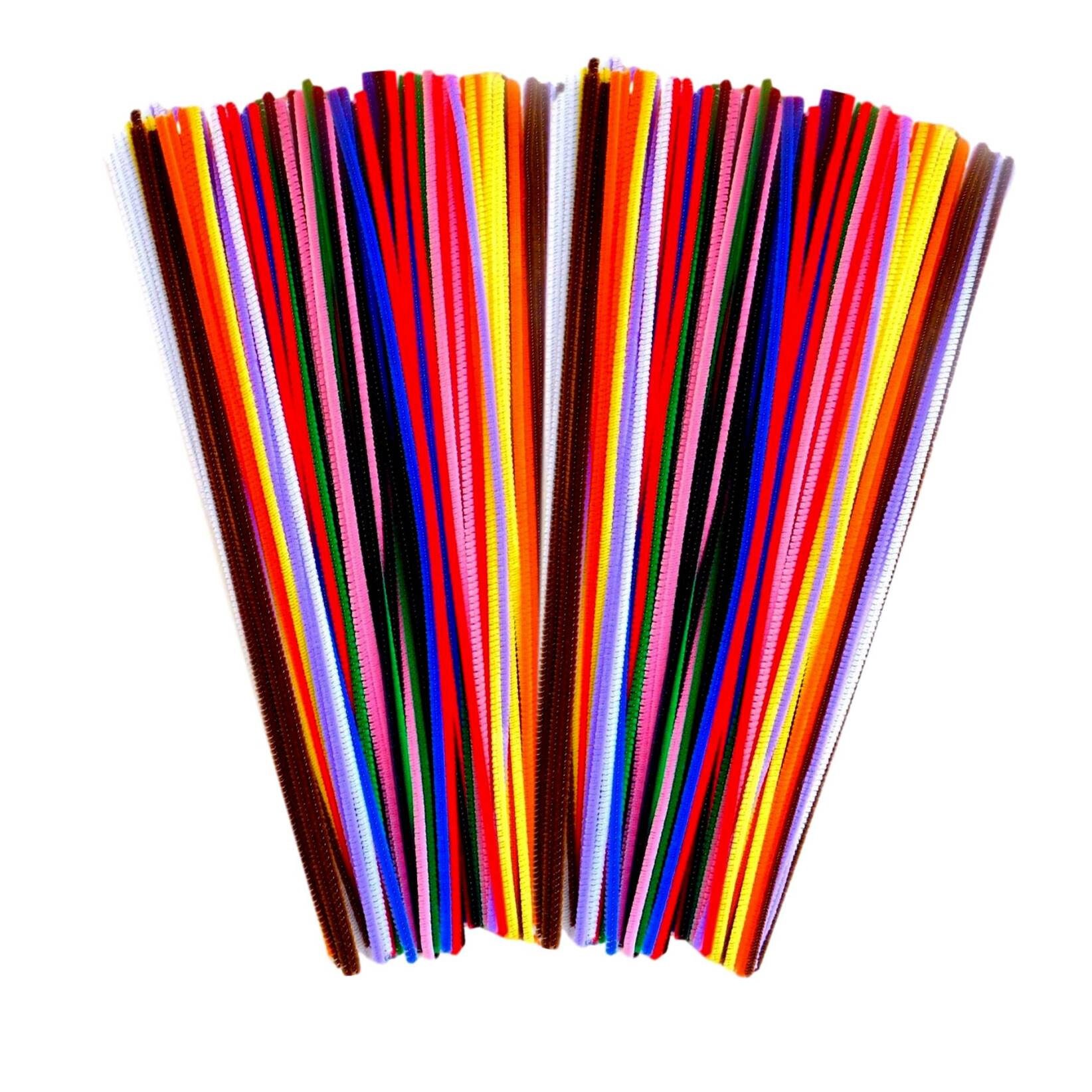 Glitter Pipe Cleaners 100 Pack Craft Stems Short Tinsel Pipecleaners 15cm  Glittery Xmas Crafting Pipe Cleaners 