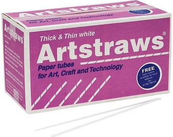 Artstraws Long White Paper Straws 900 4mm 450 6mm  Bulk Pack for Arts and Crafts