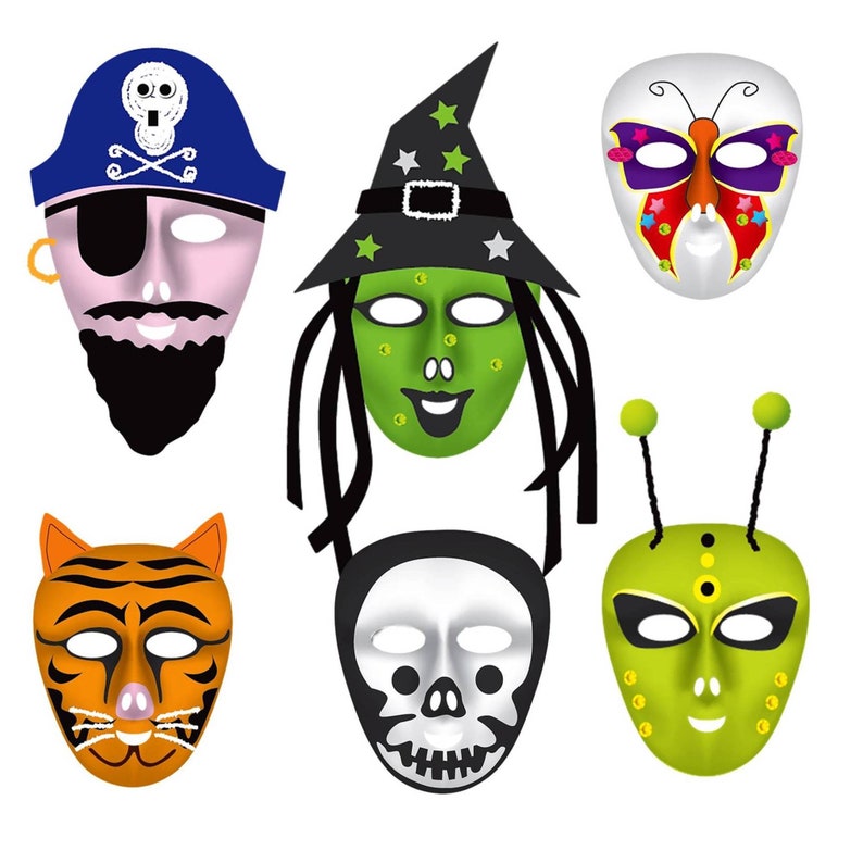 Fancy Dress Face Masks to paint or decorate with Flock Finish Etsy.de