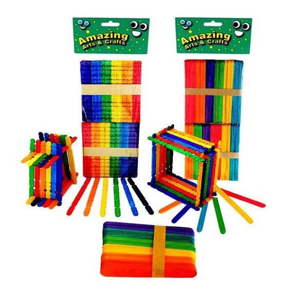Lolly Lollipop Building Jumbo Craft Sticks Multi Pack Assorted Colours 260 pcs