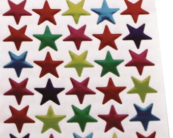Silver Polished Star Badge (Pack Of 5) - School Merit Stickers