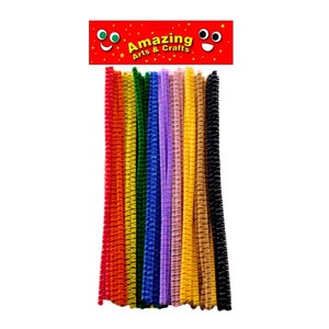 Pipe Cleaners Striped 50 pieces 30cm x 6mm Assorted Colours image 2