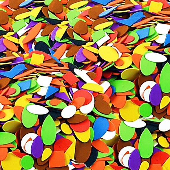 Craft Foam Shapes Assorted Colours 200 Pieces 