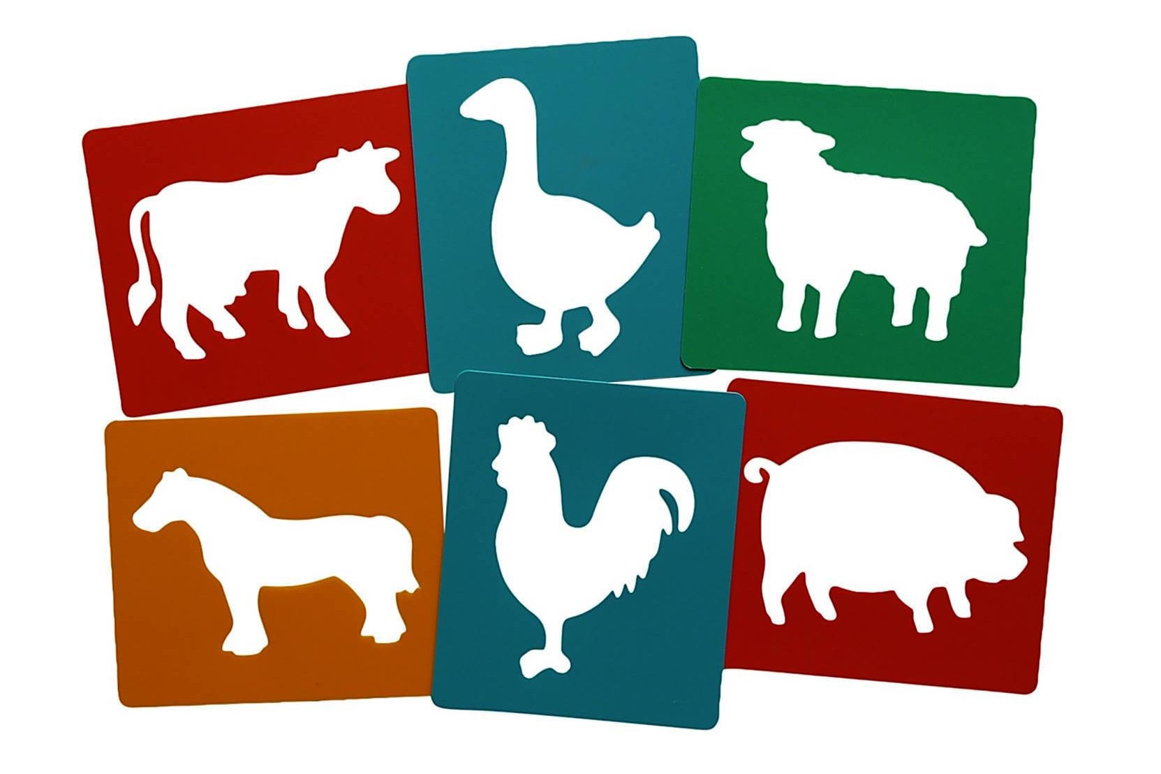 Farmyard Animal Stencils Pack of 6 Farm Animals Washable Etsy UK