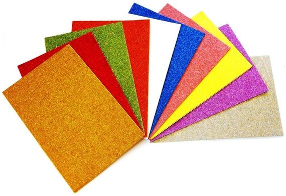 Glitter Foam Sheets, A4, 10 Sheets Assorted Colours -  Hong Kong