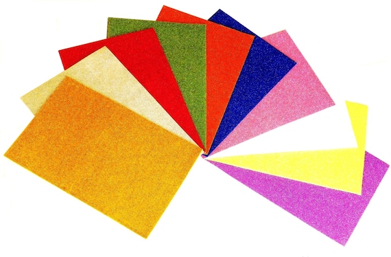 Glitter Foam Sheets, A4, 10 Sheets Assorted Colours 