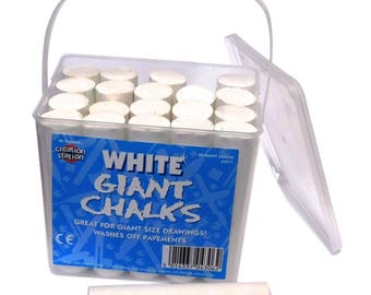 20 Jumbo White Chalks in a Tub