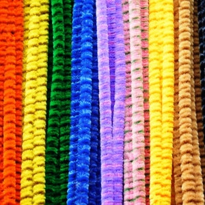 Pipe Cleaners Striped 50 pieces 30cm x 6mm Assorted Colours image 1