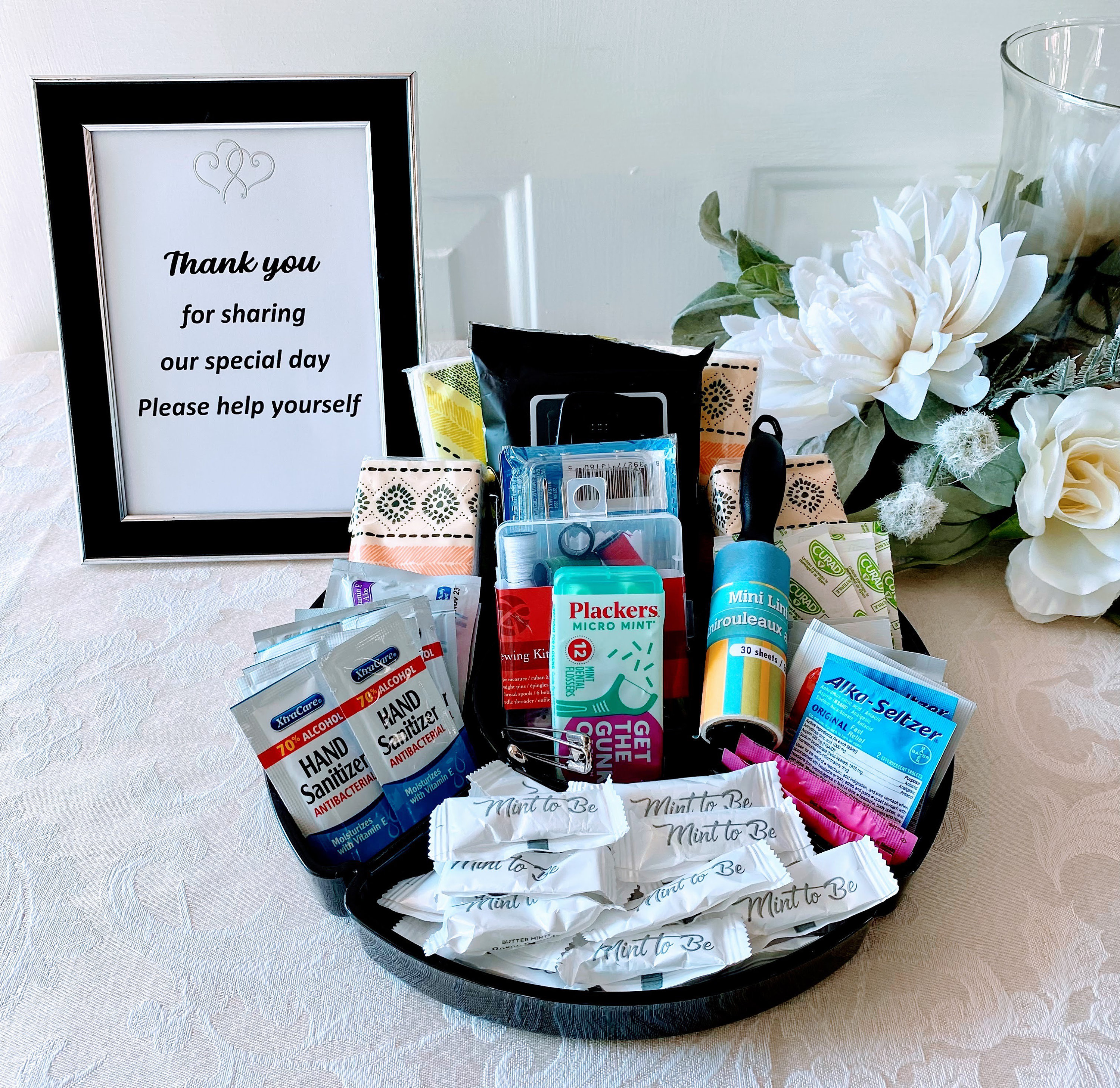 Bridal Bathroom Basket Day of Bridal Survival Kit SOS Bridal Party Basket 