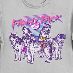 Fanny Pack T-Shirt - Funny Cool Rad Awesome Tee Shirt Gift Geek Nerd 80s Retro Vintage Wolf Wolves 90s Hip LOL Wolfpack