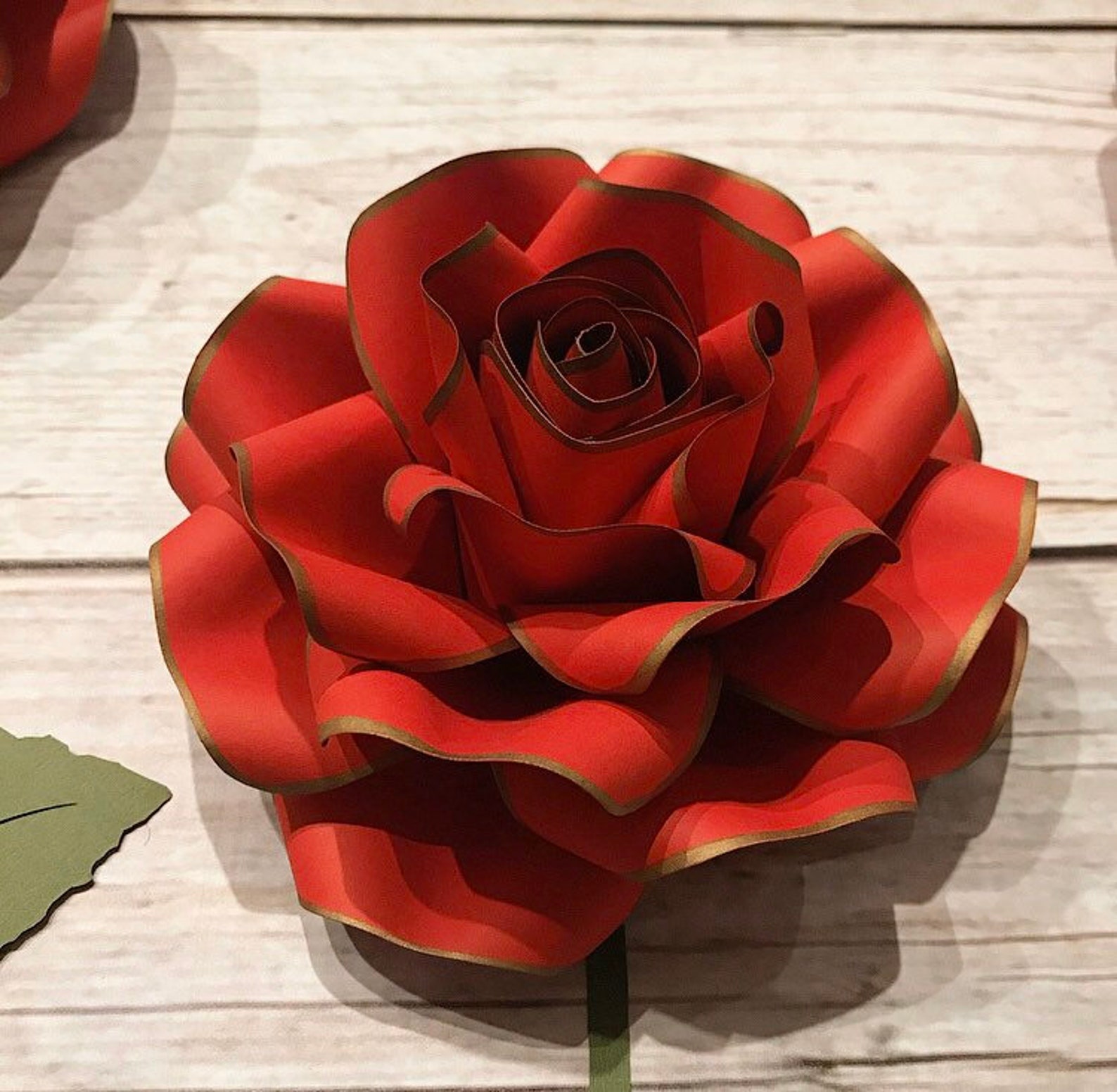 Gold-rimmed Paper Roses Disney Beauty and the Beast Paper - Etsy