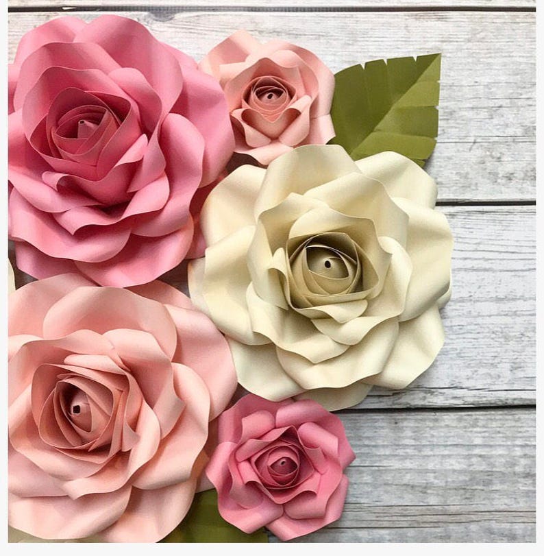 Paper Flower Backdrop Roses Shabby Chic Wedding Decor - Etsy