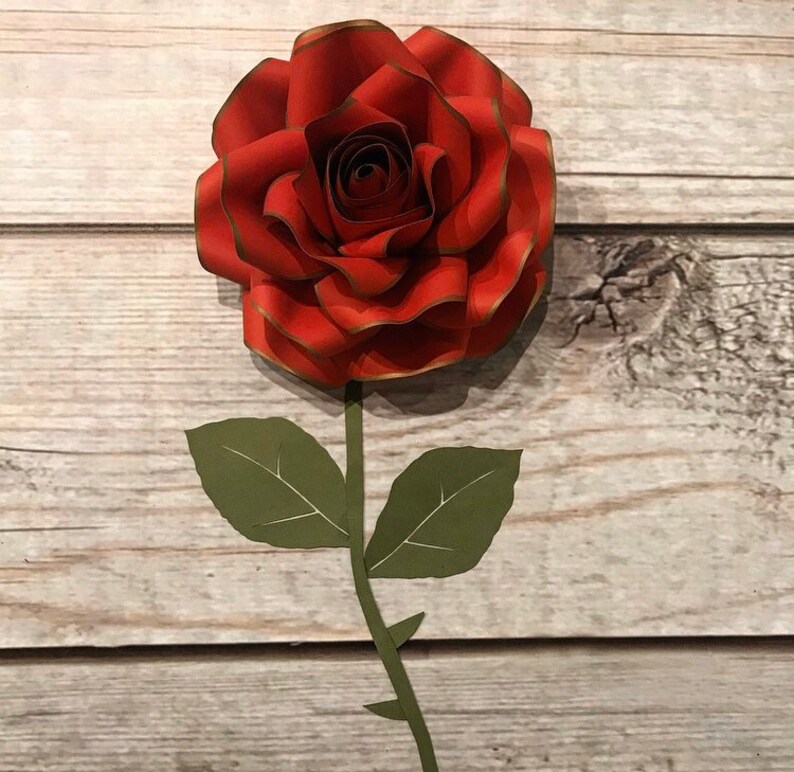 Gold-rimmed Paper Roses Disney Beauty and the Beast Paper - Etsy