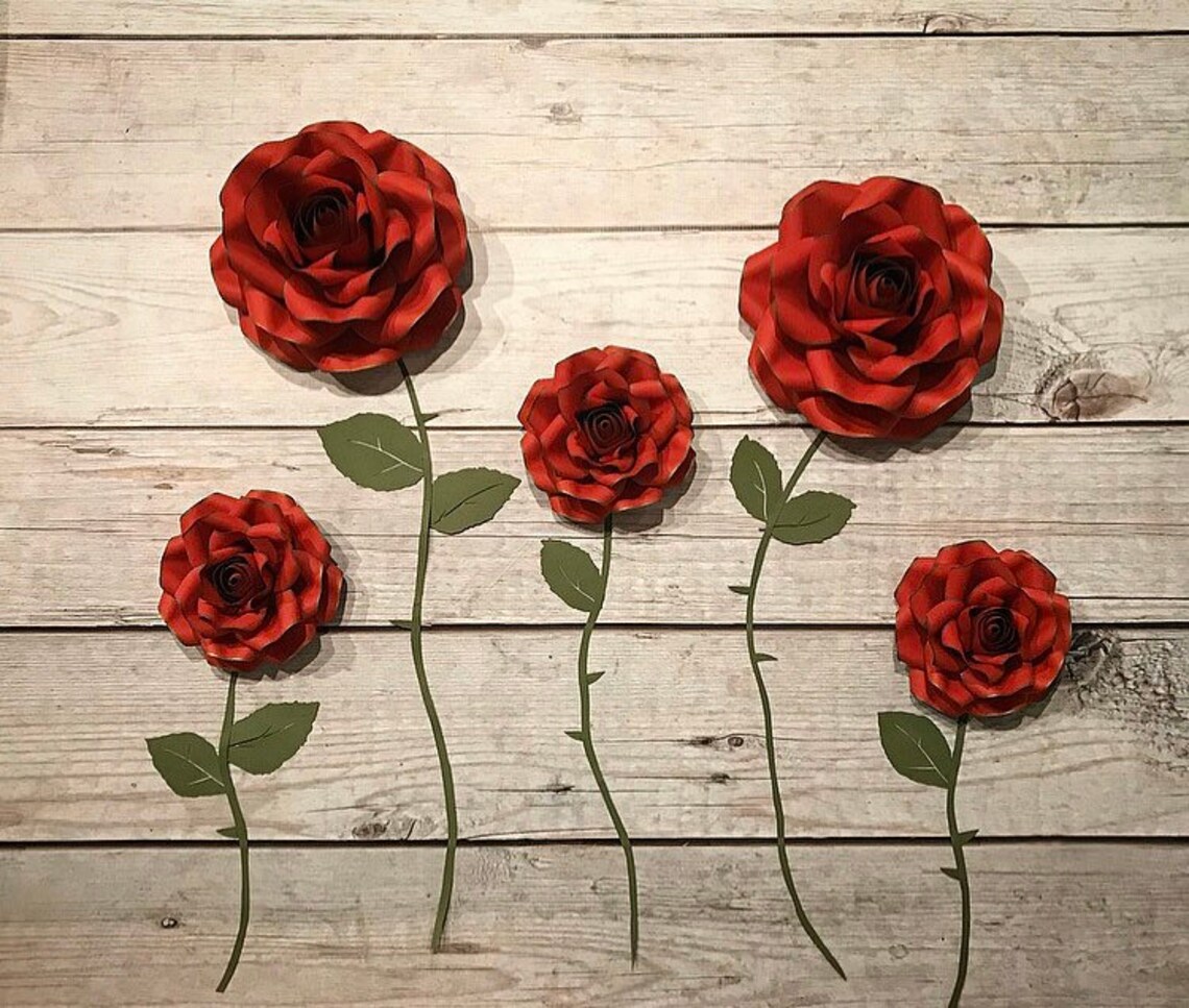 Gold-rimmed Paper Roses Disney Beauty and the Beast Paper - Etsy