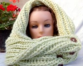 Knitted scarves , womens shawl, wraps, scarves, green infinity, Knitted shawl, Wool knit wraps, Womens Accessories, Winter shawl, Boho