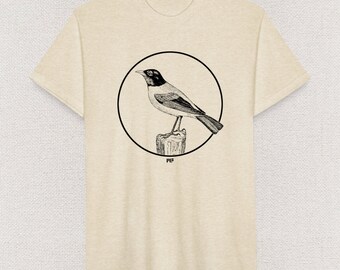 Robin - songbird - Unisex T Shirt - By Mythical Forces
