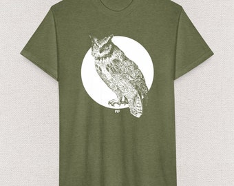 Horned Owl - Unisex T Shirt - By Mythical Forces