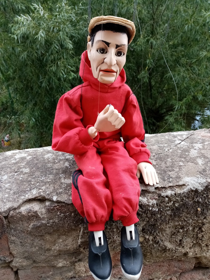 orig Czech marionette puppet wood 1 puppet artist street televariete string professional Art Doll Handmade image 8