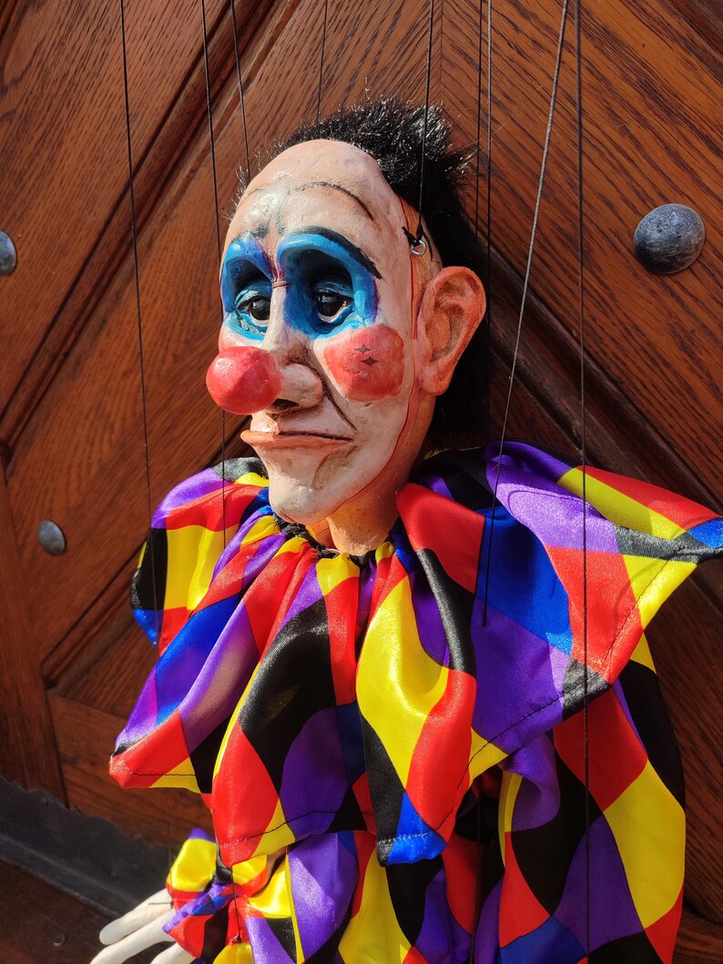 Czech Clown Marionette: Professional Resin Art Doll, Handmade String ...