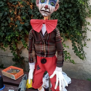 Marionette Sad Clown - Professional Puppet Art Doll Old Fashion Vintage Custom Unique Handmade Luxury Dolls made on order awesome