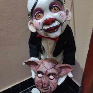 Marionette string - evil clown Professional Puppet Art Doll Old Fashion Vintage Custom Unique Handmade Luxury Dolls made on order awesome