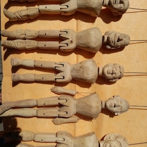 Antique  wood marionettes Czech  puppet....