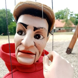 orig Czech marionette puppet wood 1 puppet artist street televariete string professional Art Doll Handmade image 2