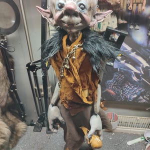 Oryginalna czeska marionetka leśna elfka, artystka ulicznego teleturnieju, sznurek, profesjonalna lalka artystyczna, ręcznie robiona