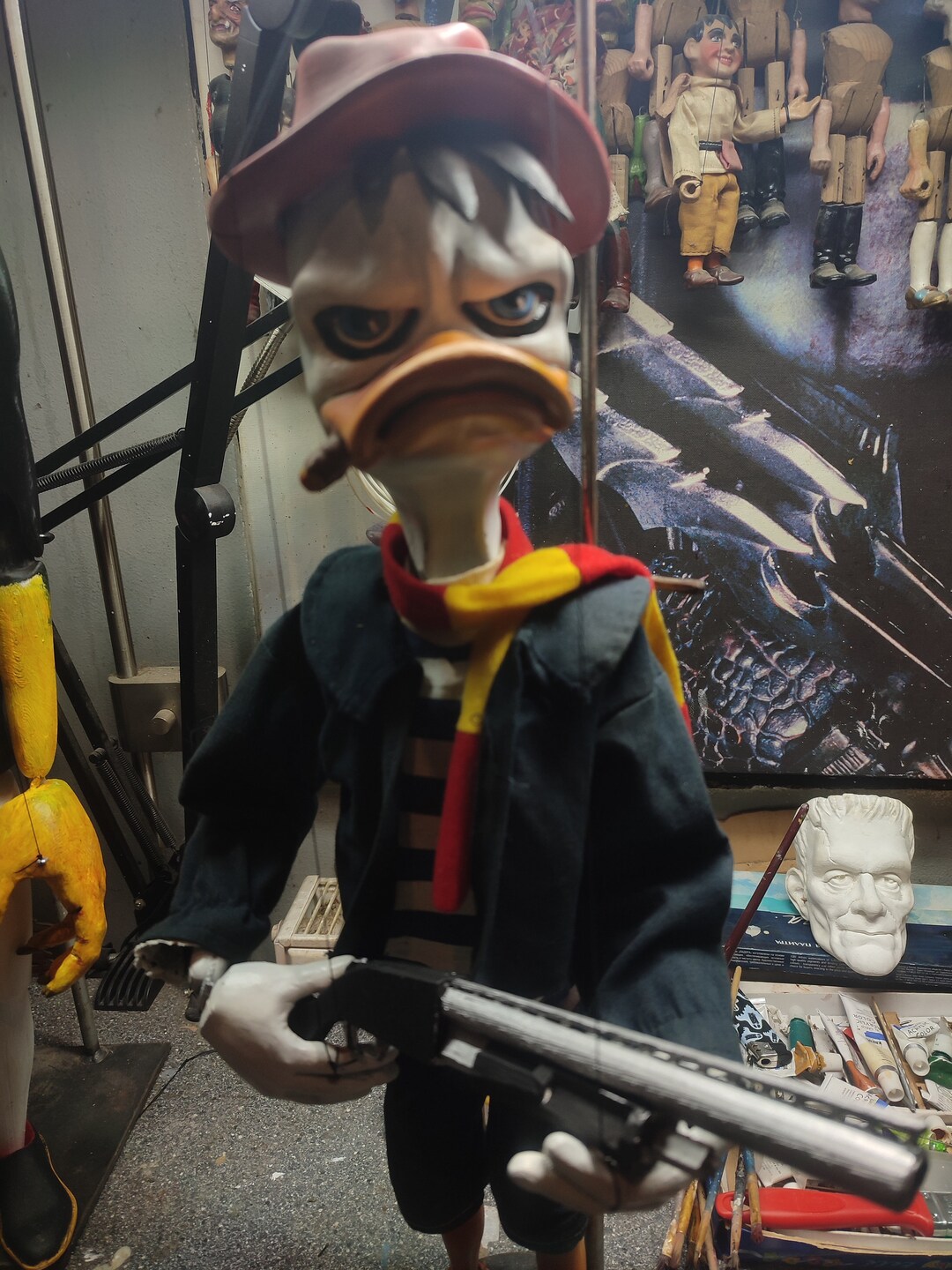 Original Mrs Duck Puppet,marionette....artist Street Televariete String ...