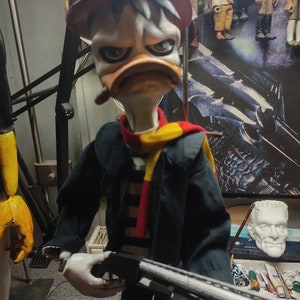 original  MRs Duck  puppet,marionette....artist street televariete string professional Art Doll Handmade