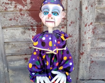 clown czech puppets puppet artist street televariete string professional Art Doll Handmade