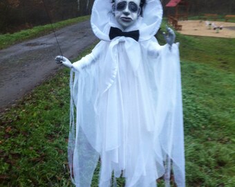 Handmade Ghost Marionette – Professional Art Doll, Czech Artist